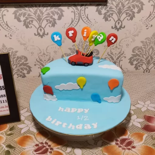 6 Month Birthday Fondant Cake