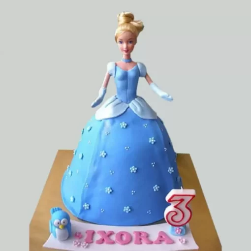 Blue Fondant Barbie Cake