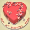 Butterfly On Red Heart Fondant Cake From Lallantop Cake Shop Noida And East Delhi From Lallamtop Cake Shop