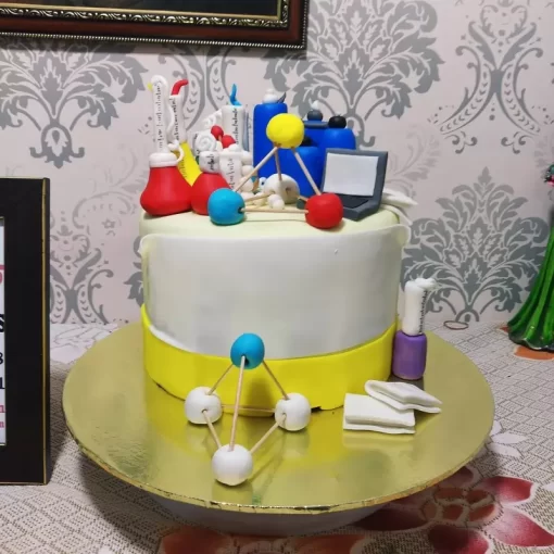 Chemistry Lab Theme Fondant Cake