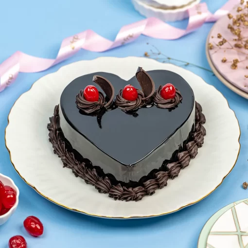 Chocolate Truffle Heart Cake