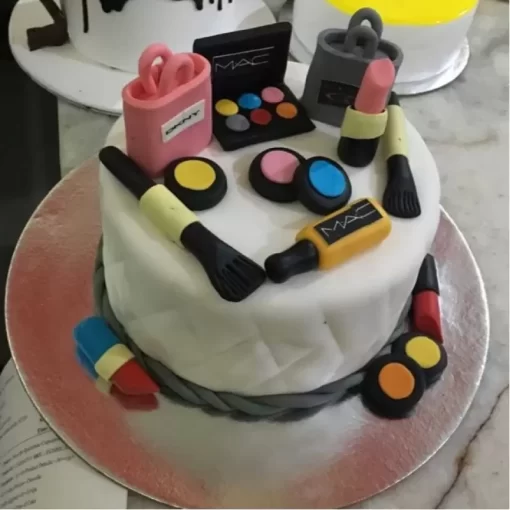 Custom Makeup Fondant Cake