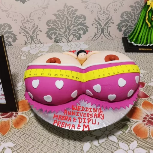 Guy In Boobs Fondant Cake From Lallantop Cake Shop