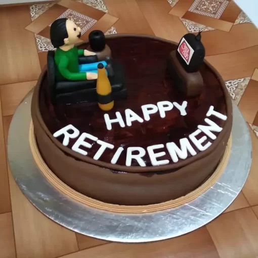 happy retirement theme cake from lallantop cake shop noida and east delhi From LallamTop Cake Shop