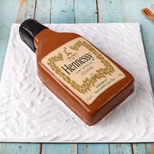 Hennessy Brandy Bottle Fondant Cake