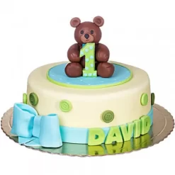 Little Teddy 1st Birthday Fondant Cake from LallanTop Cake Shop