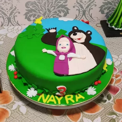 Masha And The Bear Theme Fondant Cake