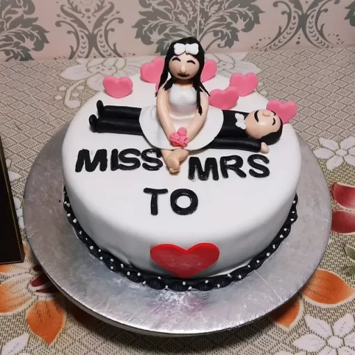 Miss To Mrs Theme Fondant Cake From Lallantop Cake Shop Noida And East Delhi From Lallamtop Cake Shop