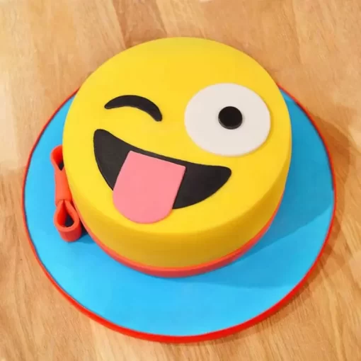 naughty wink emoji fondant cake from lallantop cake shop noida and east delhi From LallamTop Cake Shop