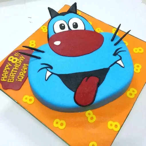 Oggy Face Designer Fondant Cake