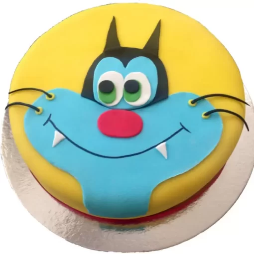 Oggy Theme Fondant Cake