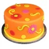 Orange Floral Theme Fondant Cake from LallanTop Cake Shop - Delivery in East Delhi, South-East Delhi, Ghaziabad, and Noida