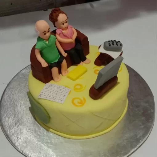 Parents Watching Tv Theme Cake From Lallantop Cake Shop Noida And East Delhi From Lallamtop Cake Shop