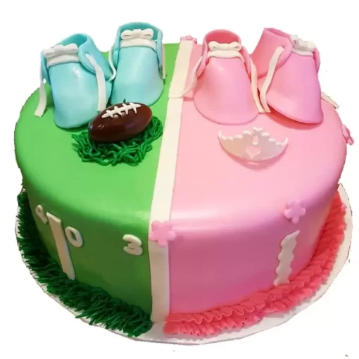 Pink And Green Baby Shower Cake