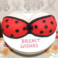 Polka Red Dot Bra Naughty Cake from LallanTop Cake Shop