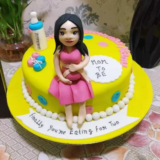 Pregnant Women Theme Fondant Cake