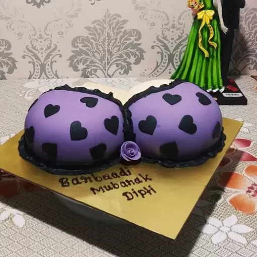 Purple Bra Polka Dot Fondant Cake From Lallantop Cake Shop