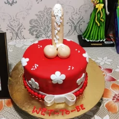 Red Fondant Penis Theme Cake from LallanTop Cake Shop