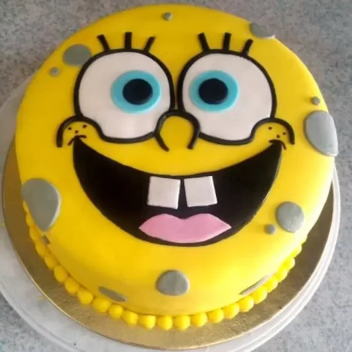 Round Sponge Bob Fondant Cake From Lallantop Cake Shop - Delivery In East Delhi, South-East Delhi, Ghaziabad, And Noida.