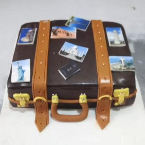 Traveler Themed Suitcase Cake