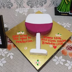 Wine Glass Fondant Cake by LallanTop Cake Shop - Delivery in East Delhi, South-East Delhi, Ghaziabad, and Noida