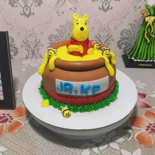 Winnie-The-Pooh Theme Fondant Cake