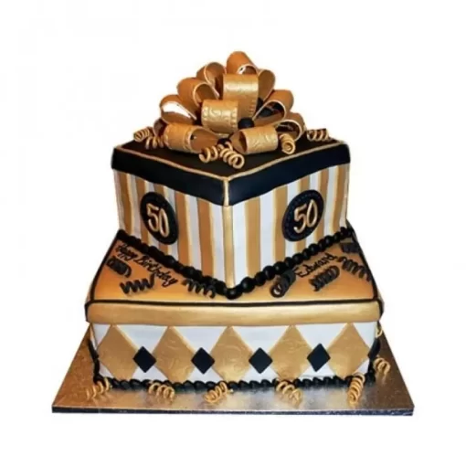 2 Tier Grand Birthday Fondant Cake