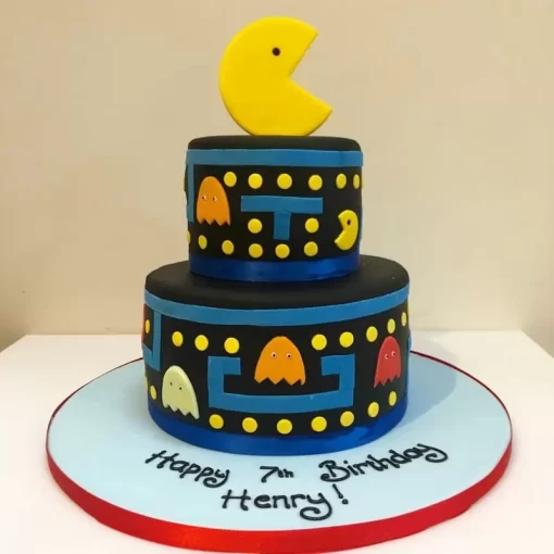 2 Tier Pac Man Birthday Cake