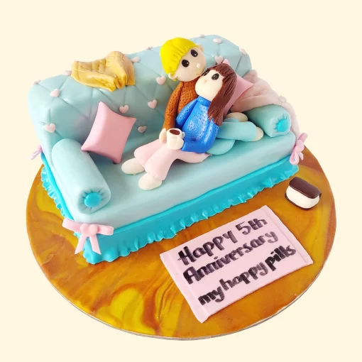 Anniversary Love Couch Theme Cake