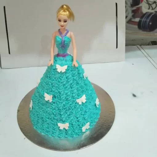 Barbie Doll In Green Dress Cake