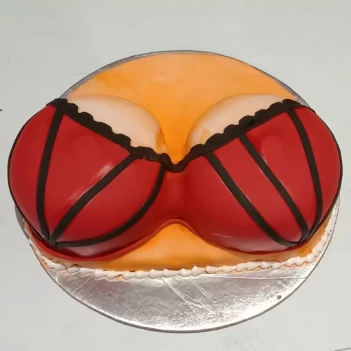 Boobs In Red Bra Fondant Cake From Lallantop Cake Shop Noida And East Delhi From Lallamtop Cake Shop