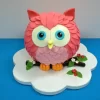 customized pink owl fondant cake from lallantop cake shop noida and east delhi From LallamTop Cake Shop