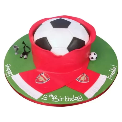 football and scarf theme fondant cake from lallantop cake shop noida and east delhi From LallamTop Cake Shop