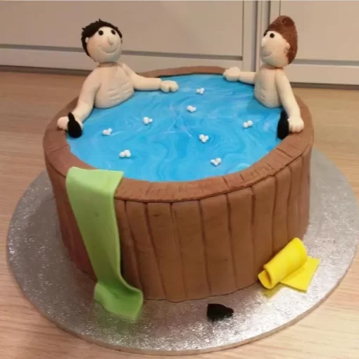 Hot Tub Bath Birthday Cake