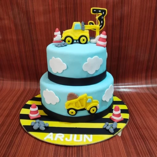 Jcb Theme 2 Tier Birthday Cake From Lallantop Cake Shop Noida And East Delhi From Lallamtop Cake Shop