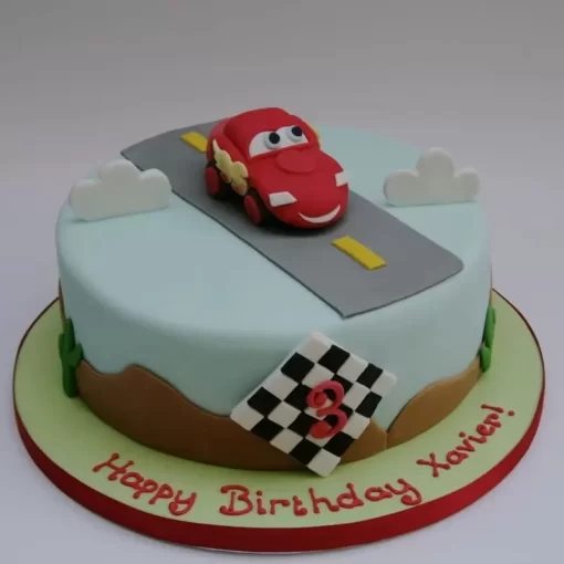 Lightening Mcqueen Theme Cake