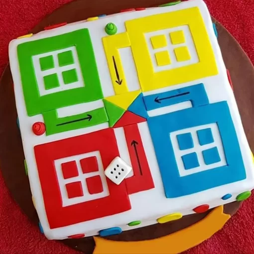 Ludo Game Fondant Cake