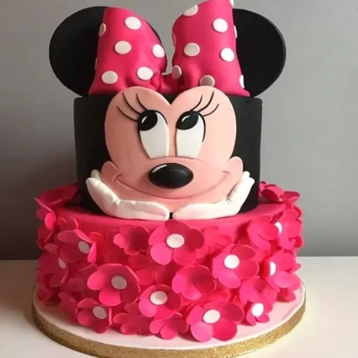 Minnie Mouse 1St Birthday Fondant Cake