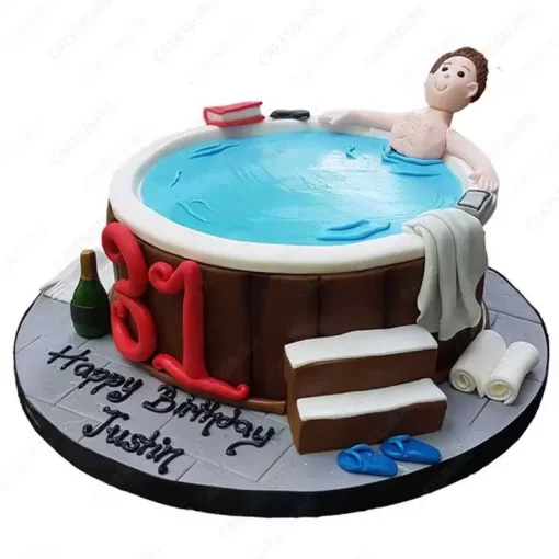 Outdoor Bath Fondant Cake