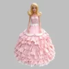 pink floral barbie fondant cake from lallantop cake shop noida and east delhi From LallamTop Cake Shop