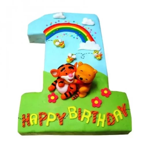 pooh tigger fondant cake from lallantop cake shop noida and east delhi From LallamTop Cake Shop