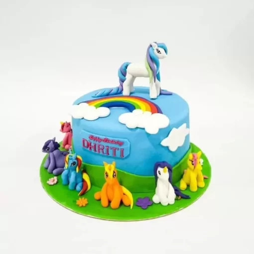 rainbow unicorn fondant cake from lallantop cake shop noida and east delhi From LallamTop Cake Shop