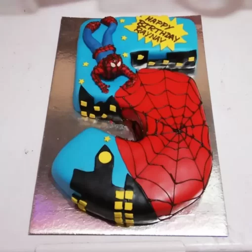 Spiderman And Batman 5 Number Cake - Image 2