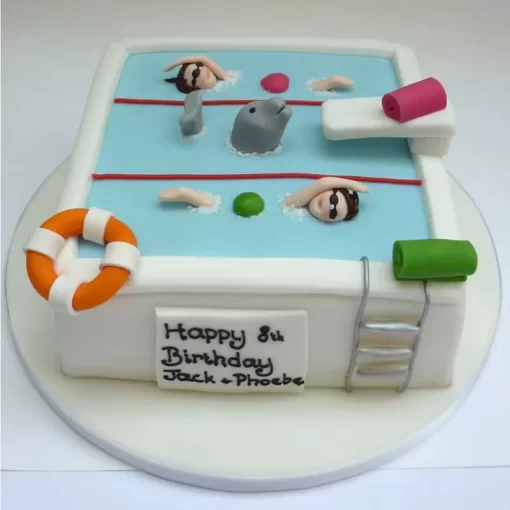 Swimming Pool Birthday Cake