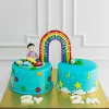 Twin Rainbow Fondant Cake From Lallantop Cake Shop Noida And East Delhi From Lallamtop Cake Shop