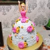 White Dress Roses Barbie Doll Cake From Lallantop Cake Shop Noida And East Delhi E1694033402454 From Lallamtop Cake Shop