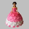 white pink floral barbie fondant cake from lallantop cake shop noida and east delhi From LallamTop Cake Shop