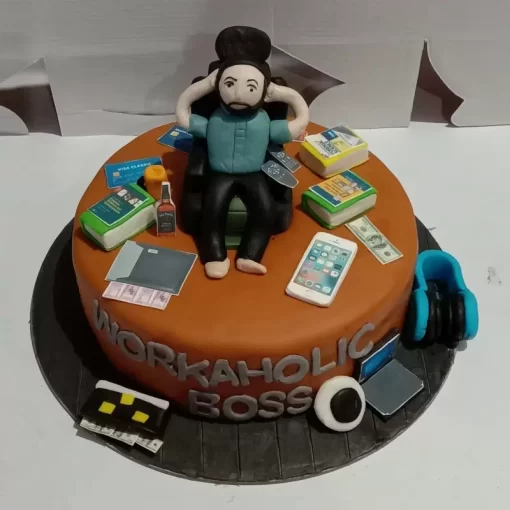 workaholic boss theme cake from lallantop cake shop noida and east delhi From LallamTop Cake Shop