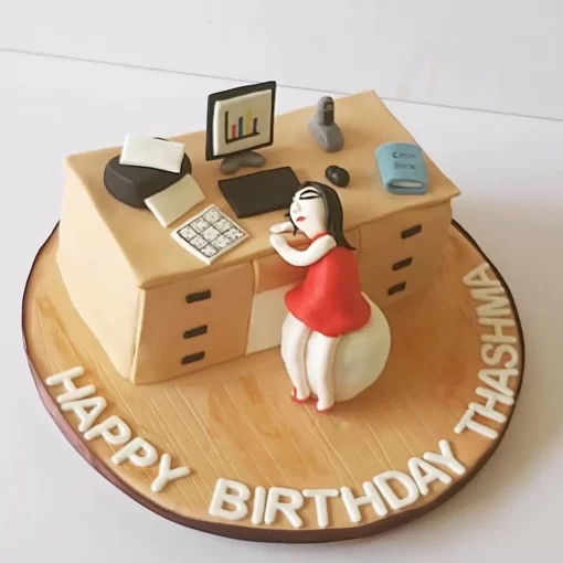 Workaholic Girl Cake