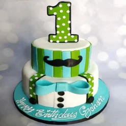 2 Tier First Birthday Cake from LallanTop Cake Shop - Delivery in East Delhi, South-East Delhi, Ghaziabad, and Noida